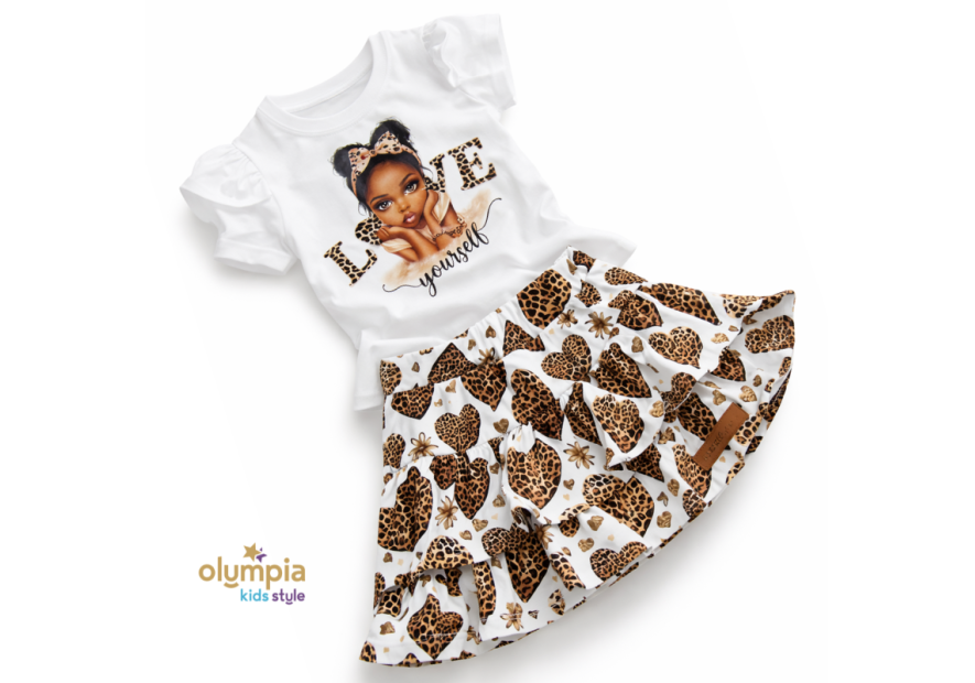 Bluzka i spódniczka SERCE - PANTERKA