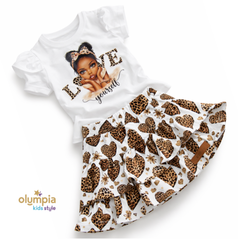 Bluzka i spódniczka SERCE - PANTERKA