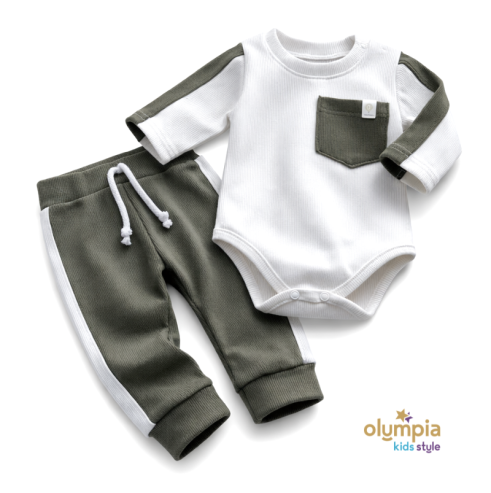 Komplet chłopięcy Body i spodnie PRĄŻEK LAMPAS