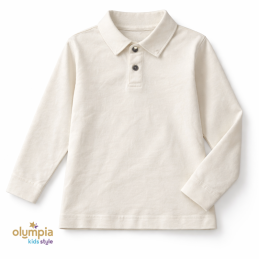 Bluzka chłopięca POLO z kołnierzykiem ecru