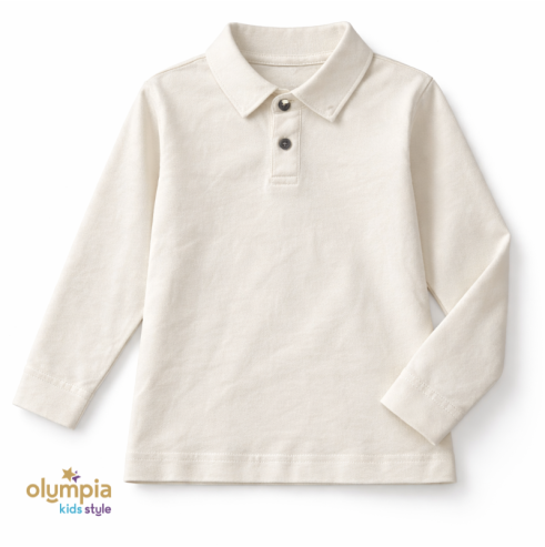 Bluzka chłopięca POLO z kołnierzykiem ecru