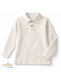 Bluzka chłopięca POLO z kołnierzykiem ecru