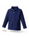 Bluzka chłopięca POLO z kołnierzykiem granatowa