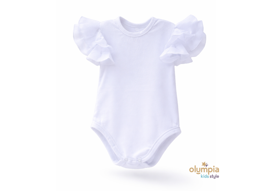 Body niemowlęce MOTYLEK białe krótki rękaw