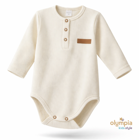 Bawełniane body dla niemowlaka z długim rękawem | Olympia Kids Style