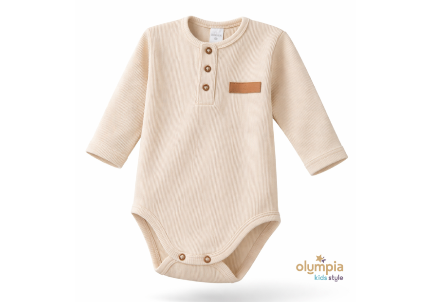 Bawełniane body dla niemowlaka z długim rękawem | Olympia Kids Style