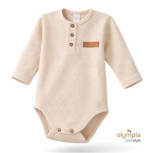 Bawełniane body dla niemowlaka z długim rękawem | Olympia Kids Style