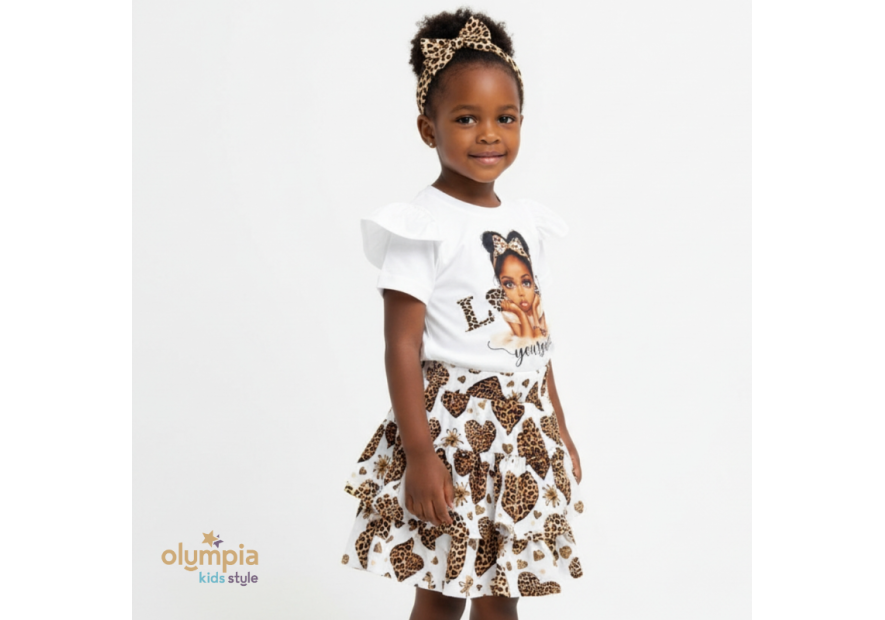 Bluzka i spódniczka SERCE - PANTERKA