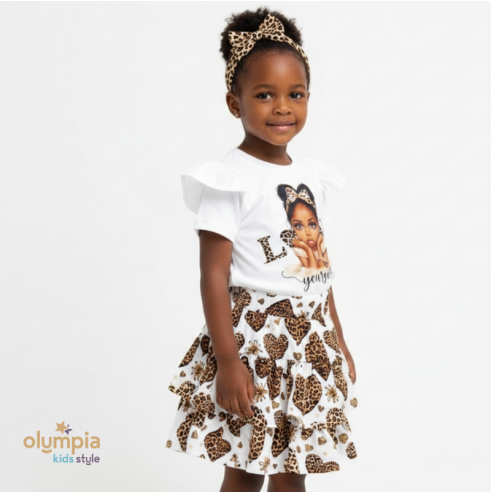 Bluzka i spódniczka SERCE - PANTERKA