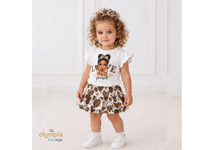 Bluzka i spódniczka SERCE - PANTERKA