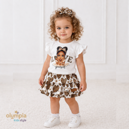 Bluzka i spódniczka SERCE - PANTERKA