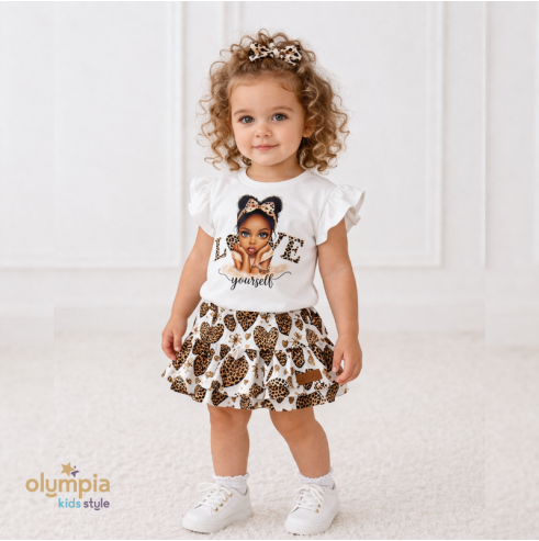 Bluzka i spódniczka SERCE - PANTERKA