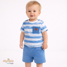 Komplet chłopięcy body i szorty  |OLYMPIA KIDS STYLE