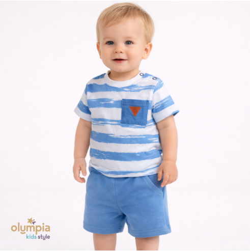 Komplet chłopięcy body i szorty  |OLYMPIA KIDS STYLE
