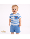 Komplet chłopięcy body i szorty PASECZKI niebieskie