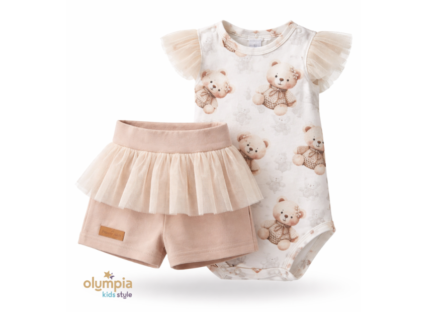 Komplet body i kolarki Miś -tiul