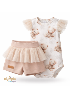 Komplet body i kolarki Miś -tiul