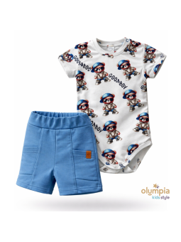 Komplet chłopięcy Bluzka i Szort | OLYMPIA KIDS STYLE