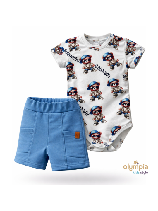 Komplet chłopięcy Bluzka i Szort | OLYMPIA KIDS STYLE