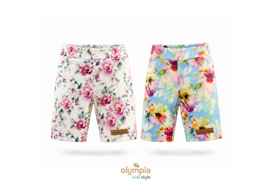 Kolarki PRINT z prążkowanej bawełny