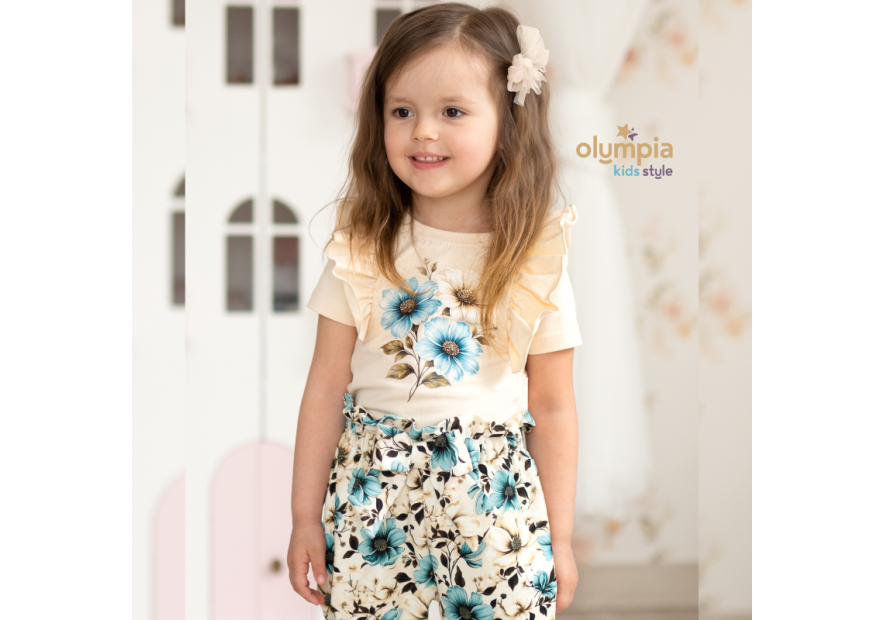 Komplet body niemowlęce z falbanką i spodenki |OLYMPIA KIDS STYLE