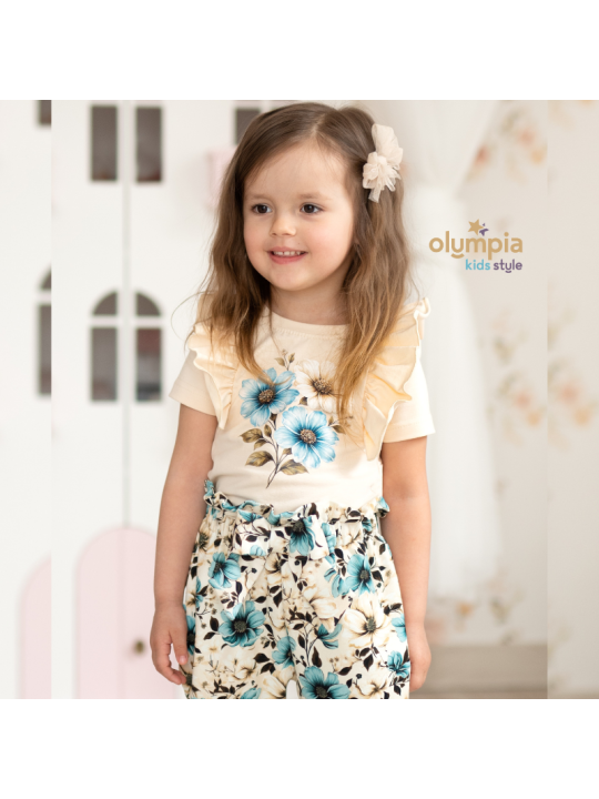 Komplet body niemowlęce z falbanką i spodenki |OLYMPIA KIDS STYLE