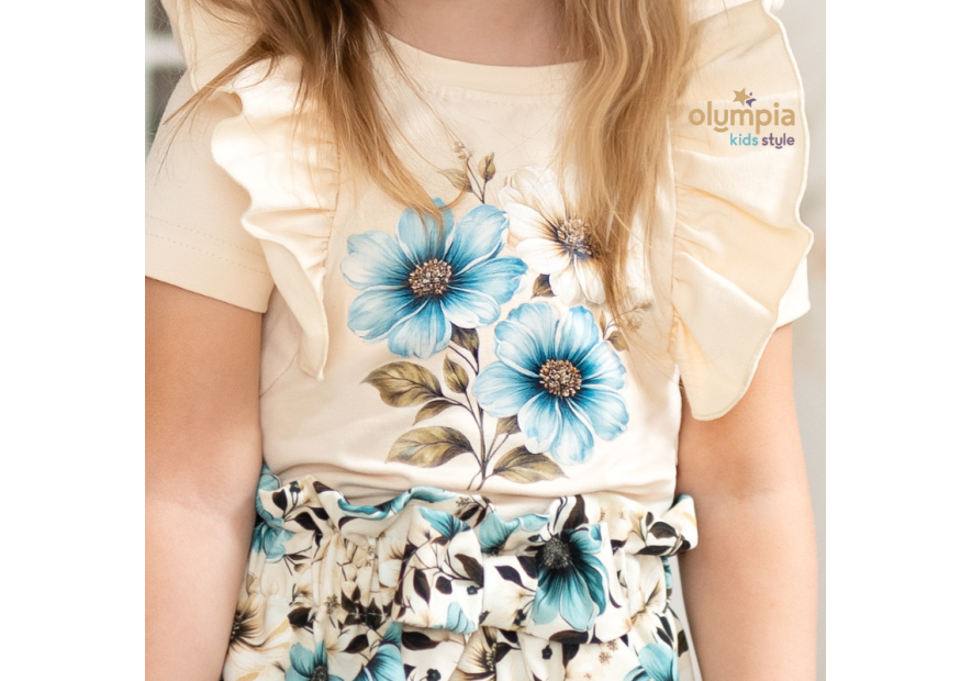 Komplet body niemowlęce z falbanką i spodenki |OLYMPIA KIDS STYLE