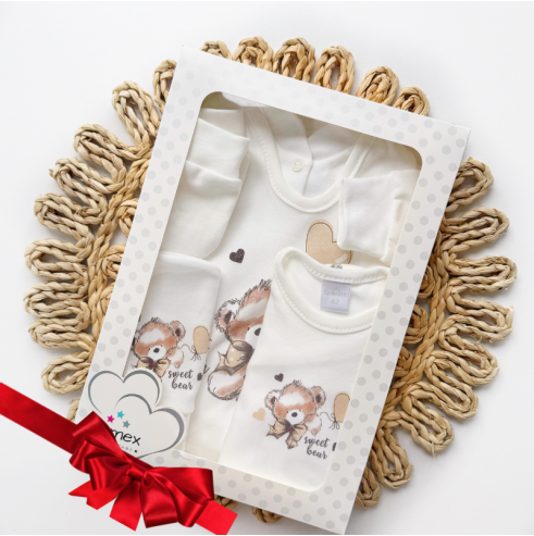 NOWOŚĆ Wyprawka dla niemowlaka 5-cz ecru (Rozmiar (wiek): 50 ( wcześniak))