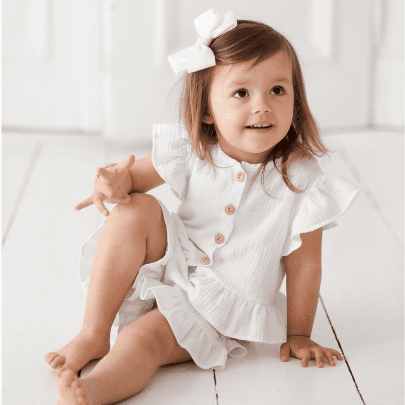 muślinowy komplet letni  biały