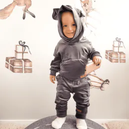 Dres welurowy z uszkami grafitowy 2