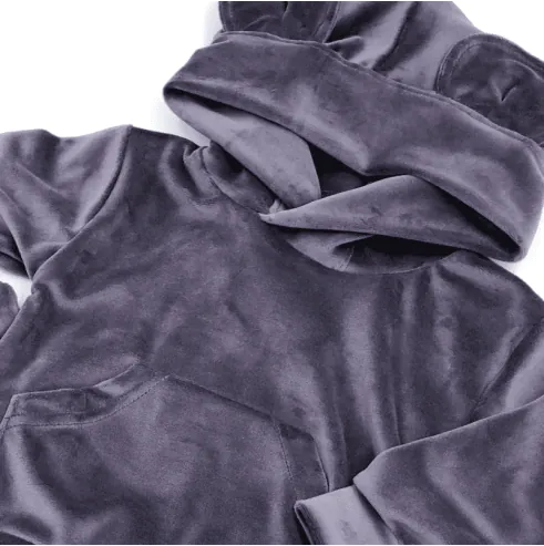 Dres welurowy z uszkami grafitowy