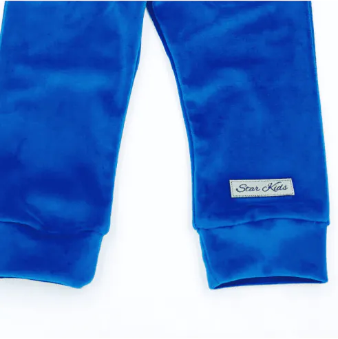 Dres welurowy z uszkami szafirowy