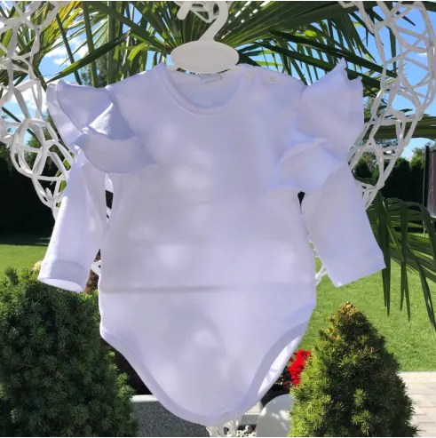 Body dziecięce MOTYLEK białe długi rękaw