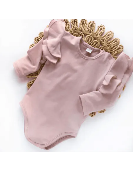 Body dziecięce z MOTYLEK pudrowe