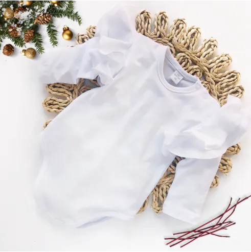 Body dziecięce MOTYLEK białe długi rękaw