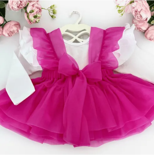 Sp&oacute;dniczka tiulowa na szelkach fuksja...