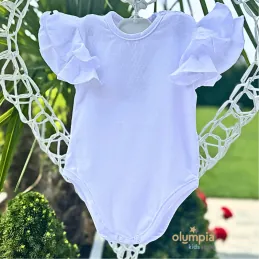 Body niemowlęce MOTYLEK białe krótki rękaw 2