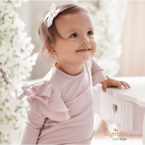 Bluzka dziecięca MOTYLEK pudrowy róż Bluzka dziecięca MOTYLEK pudrowy róż