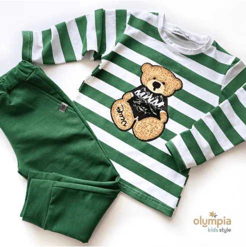 Bluzka i spodnie PUCHATEK zielone Bluzka i spodnie PUCHATEK zielone