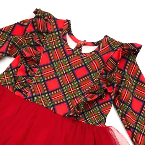 sukienka świąteczna w kratę