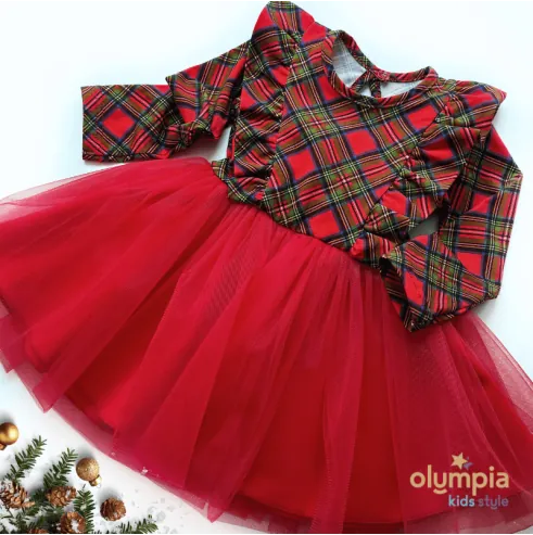 sukienka w kratę na wigilię GAMEX