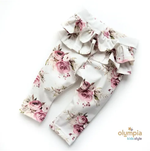 Legginsy dla dziewczynki z falbankami na pupie - gamex