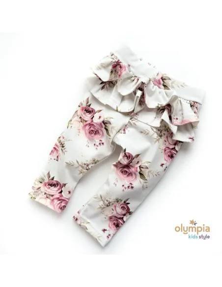 Legginsy dla dziewczynki z falbankami na pupie - gamex