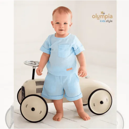 Komplet z Muślinu - Bluzka i Szorty...