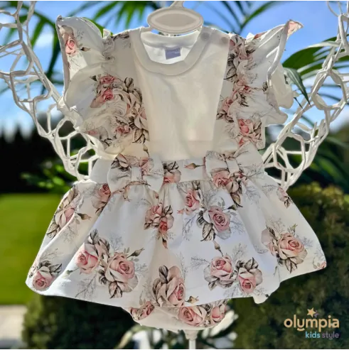 Komplet Bloomers z szelkami i body ROZALIA