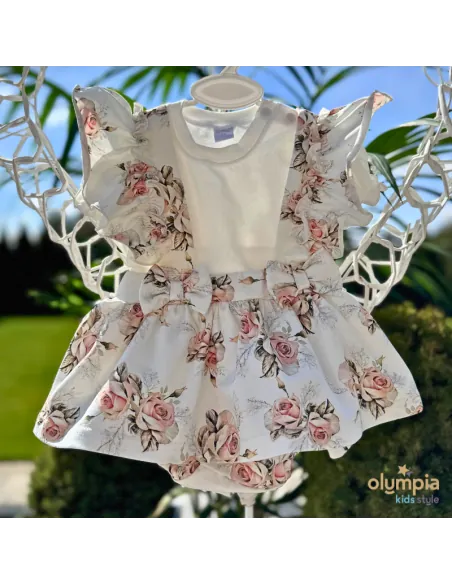 Komplet Bloomers z szelkami i body ROZALIA