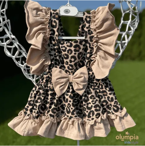 Komplet Bloomers z szelkami i body PANTERKA