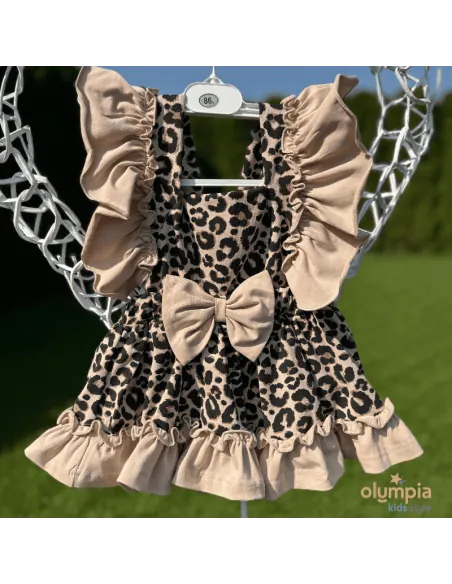 Komplet Bloomers z szelkami i body PANTERKA