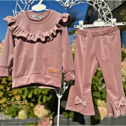 Dres welur falbanka DZWONY Dres welur falbanka DZWONY