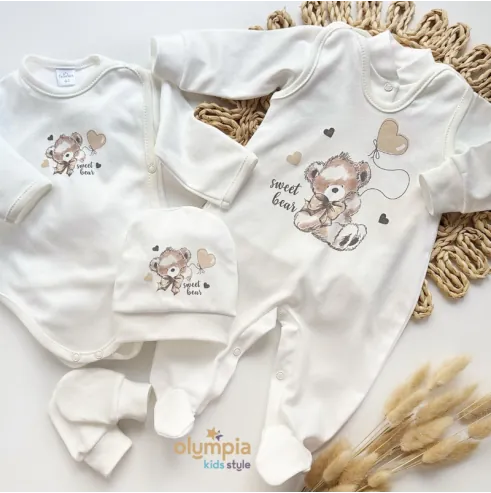 NOWOŚĆ Wyprawka dla niemowlaka 5-cz ecru